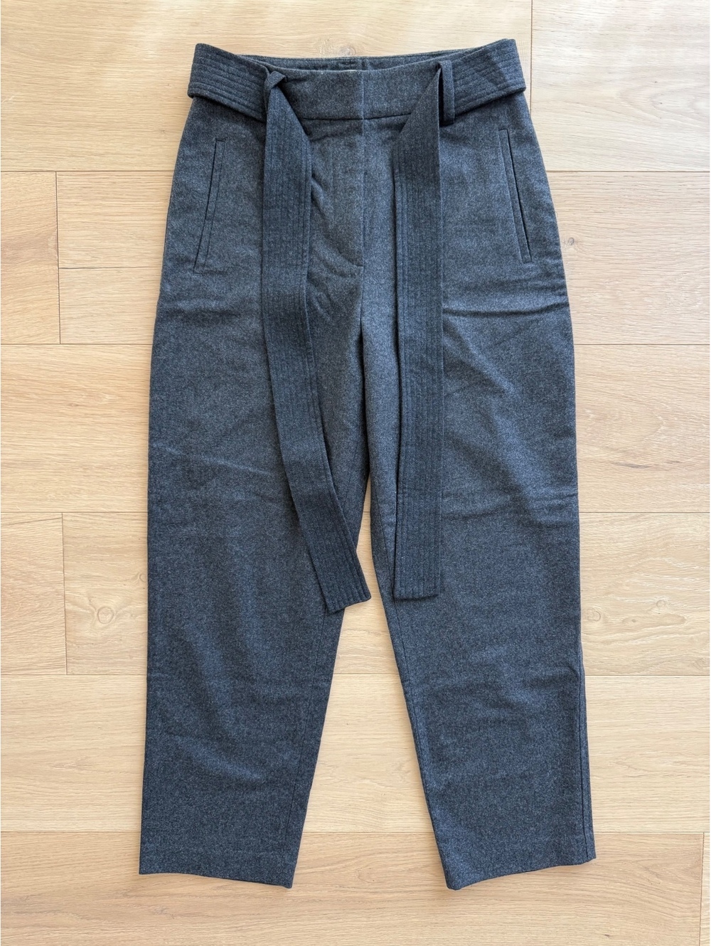 Aritzia Wilfred Jallade Pants Size 4 Charcoal Wool Cashmere Tie Waist